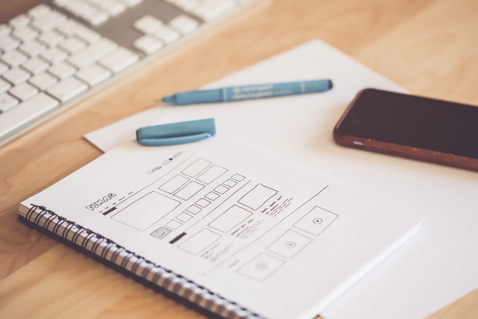Croquis d’interface utilisé pour étudier la conception d’un projet web