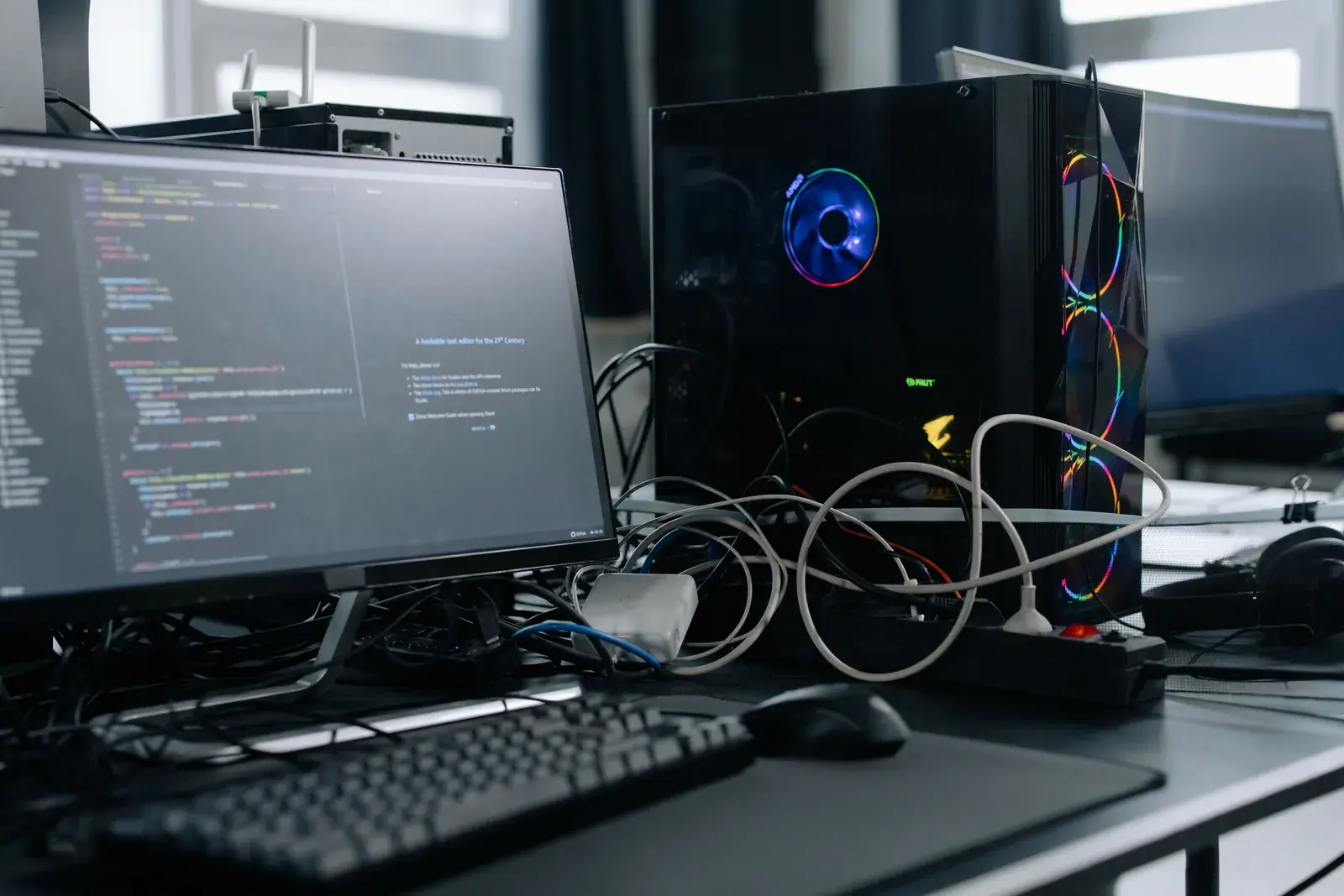 Poste informatique encombré illustrant l’accumulation de dette technique